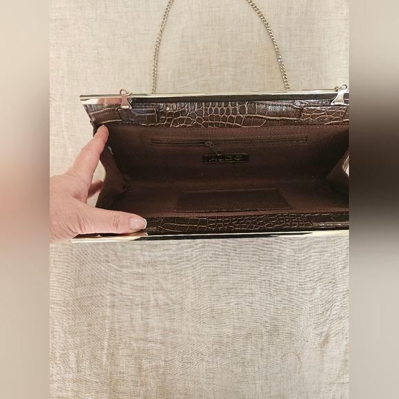 EUC Aldo Croc Embossed Leather Clutch - Picture 5 of 10